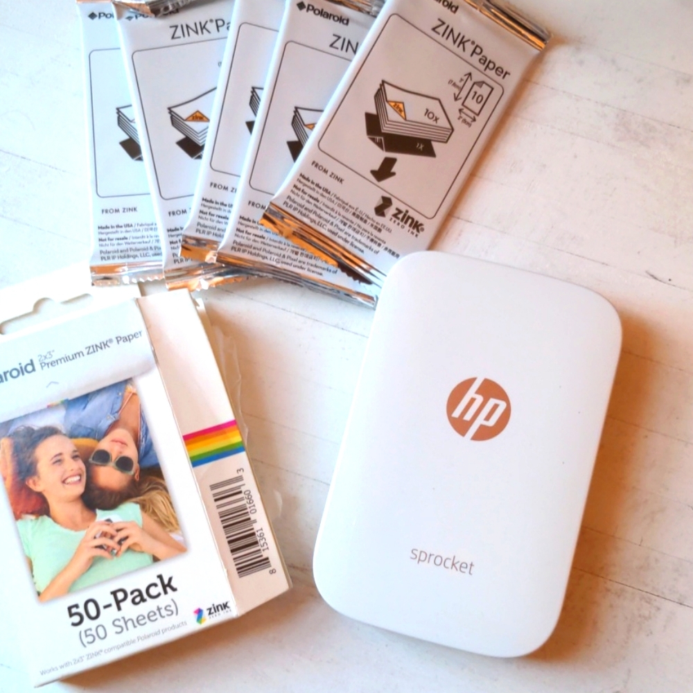 HP  white Sprocket photo printer